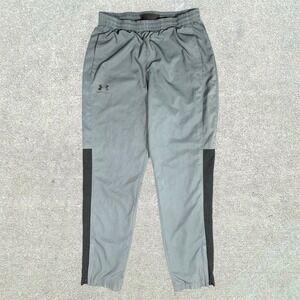 Under‎ Armour Pants Men' Medium Gray Track Pants Ankle Zip Pockets Loose Fit